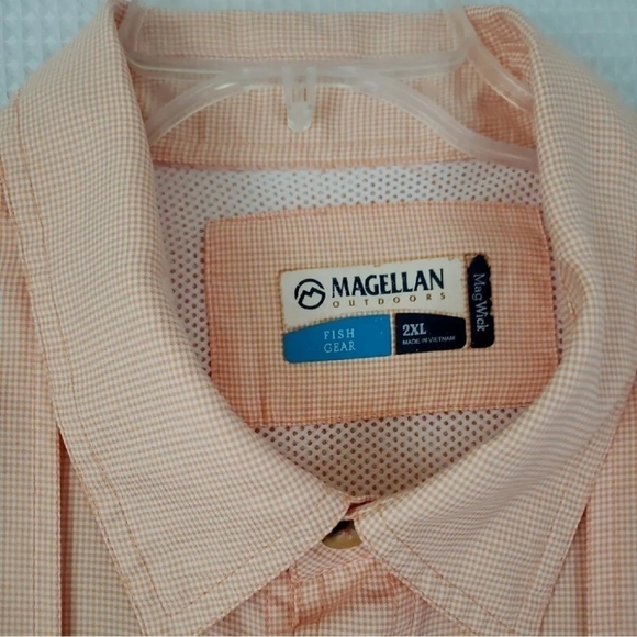 Magellan Outdoors~Men's Size 2XL~Orange Mag Wick Fishing Gear Shirt Short Sleeve - Picture 2 of 10
